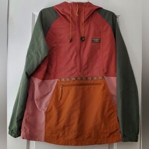 L.L. Bean Multicolor Hooded Jacket - Green, Pink, Orange